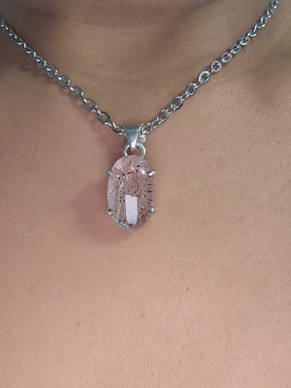 925S Pendant Necklace with Super 7 Quartz Crystal